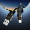 hoco U137 USB to 8 Pin Line 2.4A Charging Data Cable with Display, Length:1.2m(White)