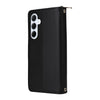 For Samsung Galaxy A55 Nine-card Slots Zipper Wallet Bag Leather Phone Case(Black)