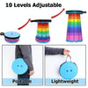Outdoor Folding Telescopic Stool Portable Fishing Chair(Rainbow)