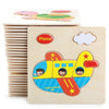 2 PCS Educational Toddler Wooden Toy Cartoon Animal 3D Puzzle(Ladybug)