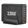 5C2A-220W GaN 220W USB x 2, USB-C / Type-C x 5 Fast Charger, Plug Type:AU Plug(White)