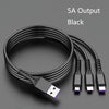 2 PCS ZZ034 USB To 8 Pin + USB-C / Type-C + Micro USB 3 In 1 Fast Charging Cable, Style: 5A Super Fast-Black
