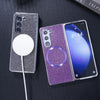 For Samsung Galaxy Z Fold6 Glitter Powder MagSafe Magnetic Fold Phone Case(White)