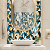 Geometric Pattern Staircase Wall Tile Sticker Kitchen Stove Water And Oil Proof Stickers, Specification: L: 20x20cm(HT-020 Geometric Silver)