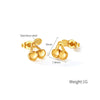 OPK GE943 1pair Stainless Steel Simple Delicate Cherry Earrings(Gold)