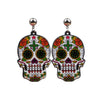 Halloween Jewelry Acrylic Personal Skull Earrings(Flower Ghost Head)