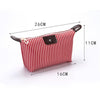 Striped Dumpling Cosmetic Bag Travel Folding Toiletry Bag(Red)
