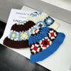 Flower Fisherman Hat Summer Hollow Breathable Knitted Wool Cap, Size: M(Coffee)