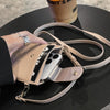 Litchi Texture Card Holder Mobile Phone Bag with Long Strap(White)