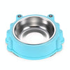 Cartoon Stainless Steel Dog Bowl, Blue - Small/Medium Pets