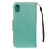 For iPhone XR Embossed Butterfly Pattern Horizontal Flip Leather Case with Card Slot & Holder & Wallet & Lanyard (Green)