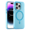 For iPhone 14 Pro Max MagSafe Frosted Translucent TPU + PC Full Coverage Phone Case(Blue)