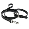 TPU Dog Collar & Retractable Lead, Small, Black (40cm Collar, 120cm Lead)