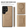 For Samsung Galaxy S25 Ultra 5G Shield Multi-functional MagSafe Card Bag Phone Case(Desert Gold)