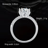 MSR017 Sterling Silver S925 White Gold Plated Moissanite Ring(No.9)