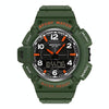 SANDA 3101 Dual Time Dispay Dial Luminous Timer Alarm Clock Electronic Watch for Men(Army Green)