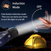 V38 USB Charging Induction Bright Headlight Outdoor Waterproof Lightweight Flashlight(Black)