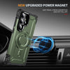 For Samsung Galaxy S23 Ultra 5G Lens Holder MagSafe Phone Case(Army Green)