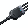 JOYROOM A18 3.5A USB to 8 Pin+USB-C/Type-C+Micro USB 3 in 1 Data Cable, Length:0.3m(Black)