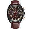 Curren 8324 Six-hand Leather Strap Waterproof Men Watch With Calendar, Color: Black Shell Coffee