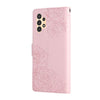 For Samsung Galaxy A13 4G / 5G Rose Flower Embossed 3-Card Slots Leather Phone Case(Pink)