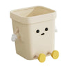 Cute Square Trash Can Household Living Room Bathroom Garbage Bin, Style: 12L Sitting White