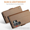 For Samsung Galaxy S25 Ultra 5G CaseMe 023 Butterfly Buckle Litchi Texture RFID Anti-theft Leather Phone Case(Brown)
