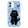 For iPhone 12 Skin Feeling Jelly TPU Hybrid PC Phone Case(Dancing Cat Blue)