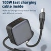 LDNIO Q408 100W GaN USB+3 USB-C / Type-C Interface Charger with 1m 100W USB-C / Type-C to USB-C / Type-C Data Cable, Plug Type:UK Plug(Black)