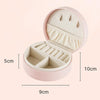 Mini Portable Leather Handheld Jewelry Bag Necklace Ring Earring Storage Box(Pink)