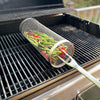 Outdoor Stainless Steel Barbecue Cage BBQ Round Mesh Tube 20cm With Hook