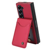 For Samsung Galaxy Z Fold6 AwQuer RFID Vertical Flip Card Bag Holder Leather Phone Case(Red)