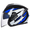 GXT Electric Vehicle Four Seasons Sun Protection & Windshield Double Lens Helmet, Size: L(Bright Black Blue)