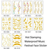 10 PCS Hot Stamping Waterproof Music Festival Face Tattoo Sticker(VS-005)