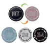 Dishwasher Round Magnet Clean Dirty Sign Double-Sided Dishwasher Magnet Cover(Black White)