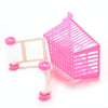 3 PCS Plastic Doll Simulation Trolley Shopping Cart Toy Children Birthday Gift(Pink)