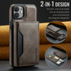 For iPhone 12 / 12 Pro DG.MING MAGKING-K2 Series MagSafe RFID Card Bag Detachable Phone Case(Coffee)