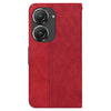 For Asus Zenfone 9 Geometric Embossed Flip Leather Phone Case(Red)