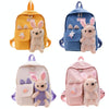 Cartoon Rabbit Early Education Children School Bag Casual Backpack(Pink)