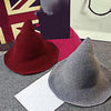 Halloween Personality Wizard Steeple Great Brim Wool Cap(Dark Grey)