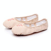 Crystal Satin Flower Decoration Dance Shoes Soft Sole Ballet Shoes Practice Dance Shoes For Children, Size: 34(PU Flesh Pink Bow)