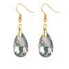 E2108-2 Gray Natural Crystal Handmade Earrings Zircon Long Earrings