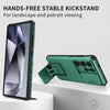 For Samsung Galaxy S25 Ultra 5G Stereoscopic Holder Sliding Camshield Phone Case(Green)