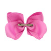 5 PCS 6 Inch Colorful Kids Girls Big Solid Ribbon Hair Bow Clips(8)