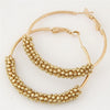Women Hoop Earrings Ethnic Vintage Bead Boho Earrings Statement Jewelry(Gold)