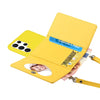 For Samsung Galaxy S22 Ultra 5G Crossbody Lanyard Wallet Card Bag Phone Case(Yellow)