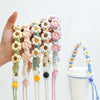 For 8-40oz Portable Sports Water Mug Lanyard Cup Cover Hand-Woven Cute Daisy Mug Strap(Khaki)
