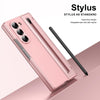 For Samsung Galaxy Z Fold6 Integrated PC + PU Phone Case with Pen / Pen Box(Pink)