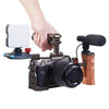 PULUZ Universal Side Wooden Handle Handgrip with Cold Shoe for DSLR Camera Cage(Bronze)
