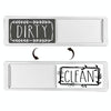 Dishwasher Magnet Clean Dirty Sign Double-Sided Refrigerator Magnet(Silver Gray White)